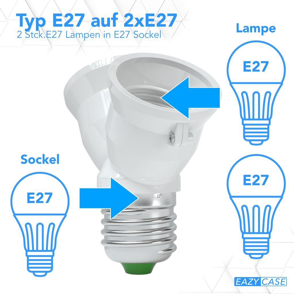 EAZY CASE 4x Lampensockel Adapter – Konverter
