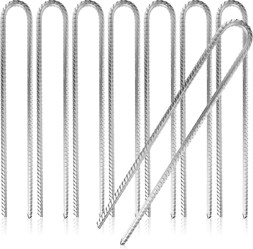 com-four® 8x XL Bodenanker aus massivem Stahl, U-Form 40 Produktbild 