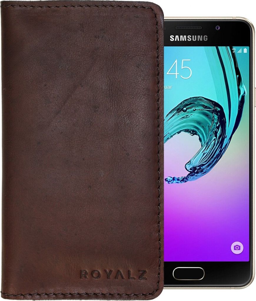 ROYALZ Ledertasche für Samsung Galaxy A3 2016 Lederhülle Tasche Cover Hülle Lederetui Wallet Schutztasche Schutzhülle Sleeve Brieftasche Geldb...