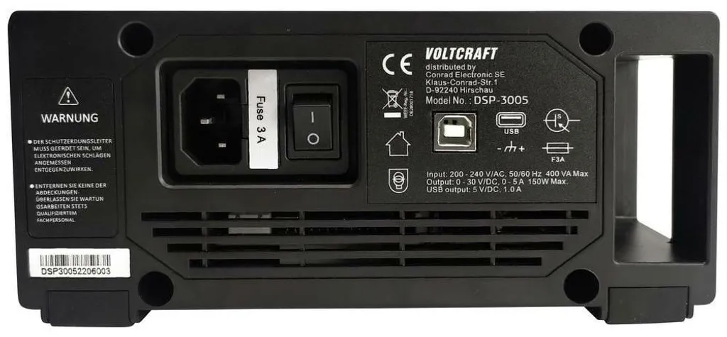 Voltcraft DSP-3005 Alimentation 150W avec Interface USB et Mode Slave - 4