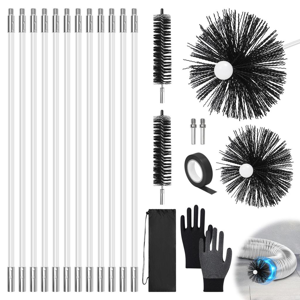 Kit de brosse pour cheminée de 4,9 mètres, comprenant une Image du produit 