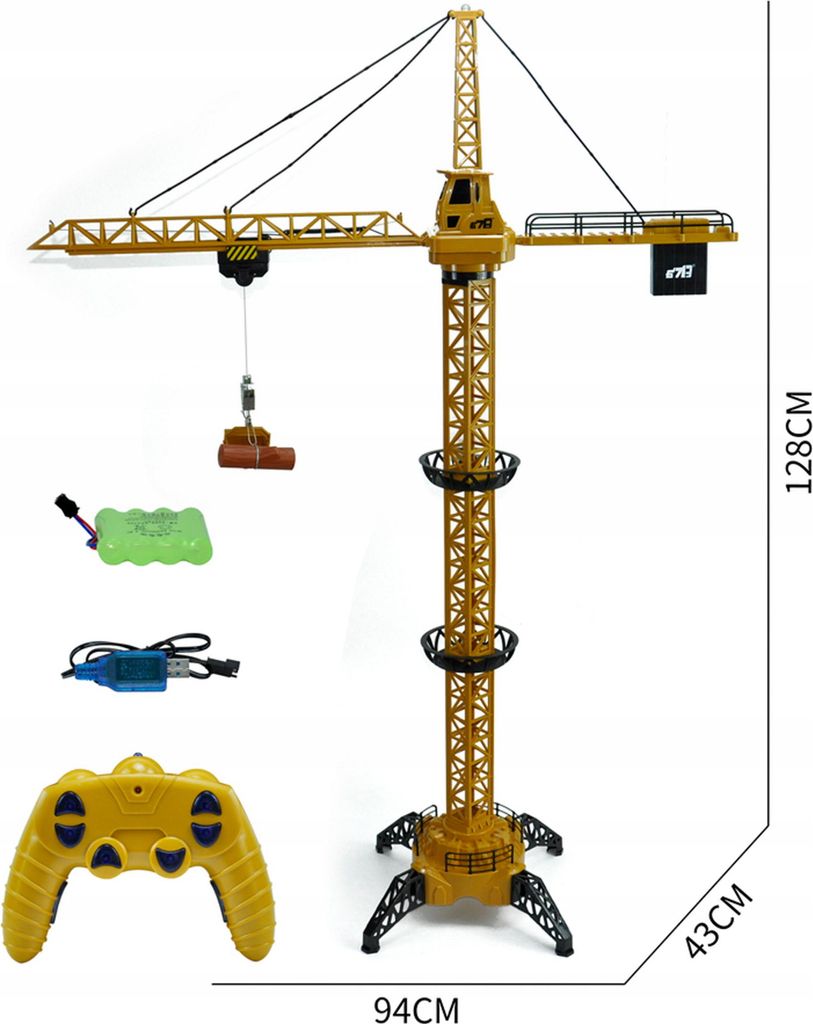 Lolex | Gru da cantiere - 128 Cm - Telecomandata - Con luce Immagine del prodotto 