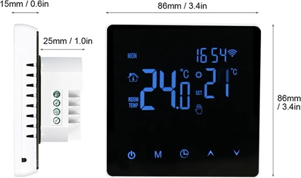 Thermostat de Sol Programmable WiFi - Régulateur de Chaleur Intelligent 16A - 6