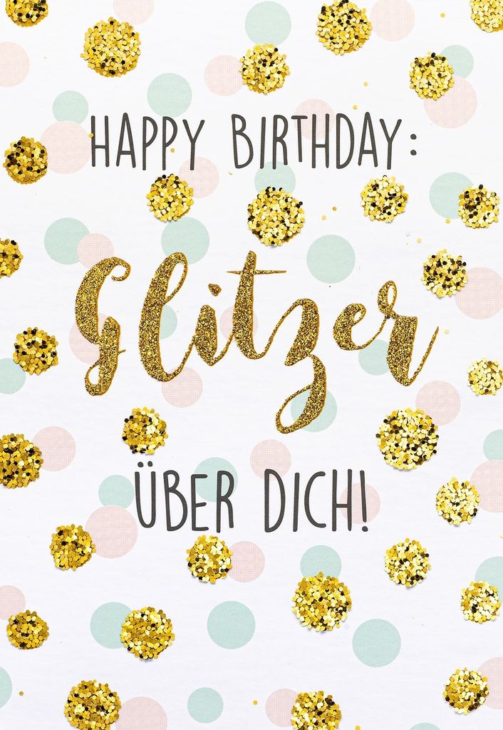 Geburtstag Bling Bling Glückwunschkarte im Format 115x17cm mit Umsch