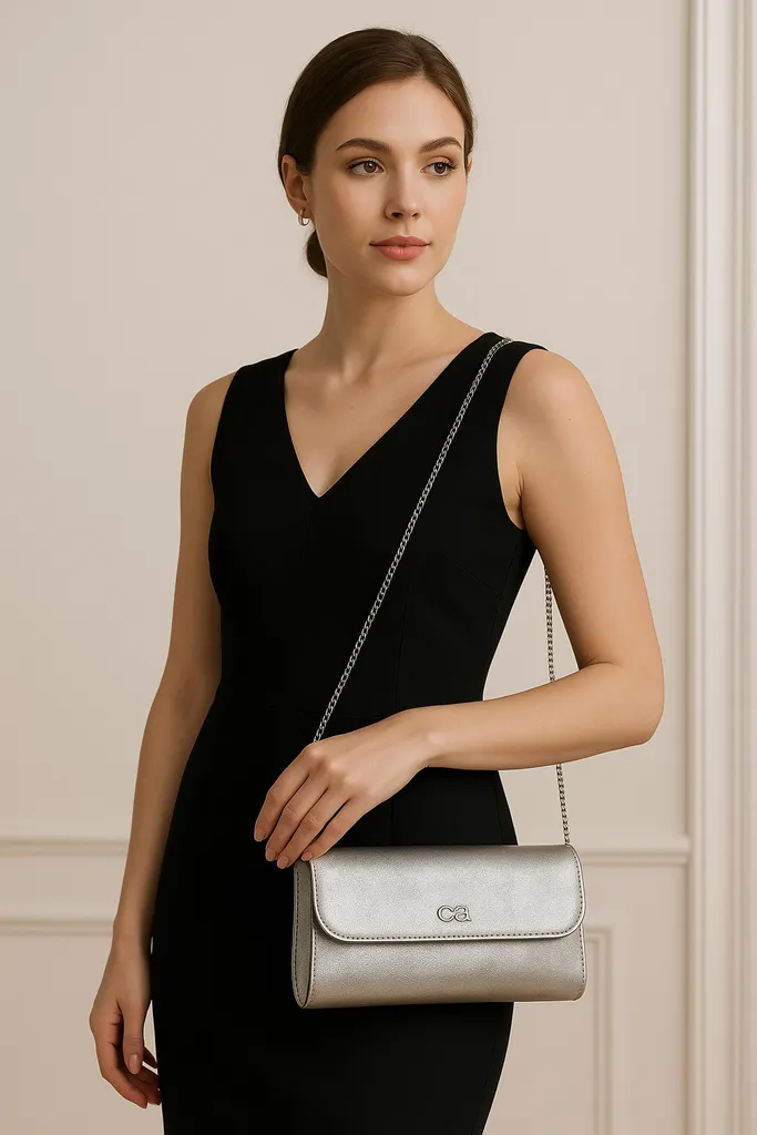 Pochette en cuir véritable à multi-compartiments rigides Alessandro
