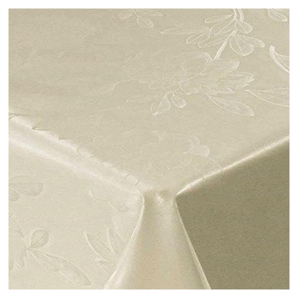PVC Tischdecke Dahlia Creme Wachstuch · Breite und Länge wählbar · abwaschbar · Blumenmuster beige glänzend, Größe: 140 x 200 cm