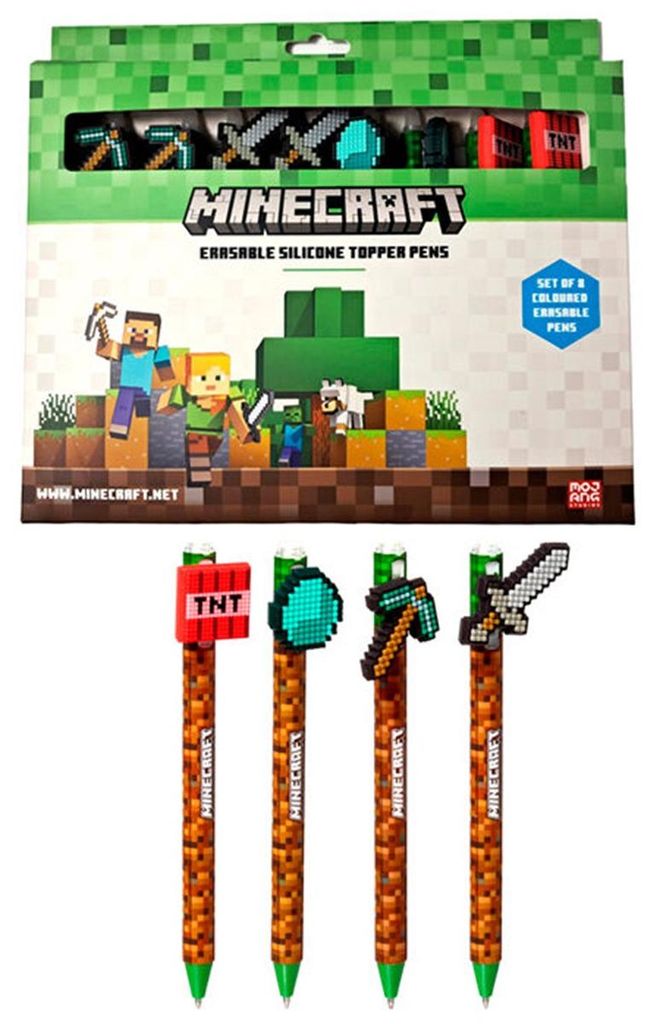 Puckator Minecraft Blisterpackung Mit 8 Radierbaren Produktbild 