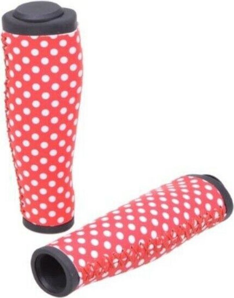 Filmer 41.214 Fahrrad Griffe Dotty - Fahrradgriffe rot mit weißen Punkten