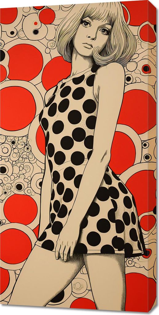 Bild 50x100cm Rote Punkte