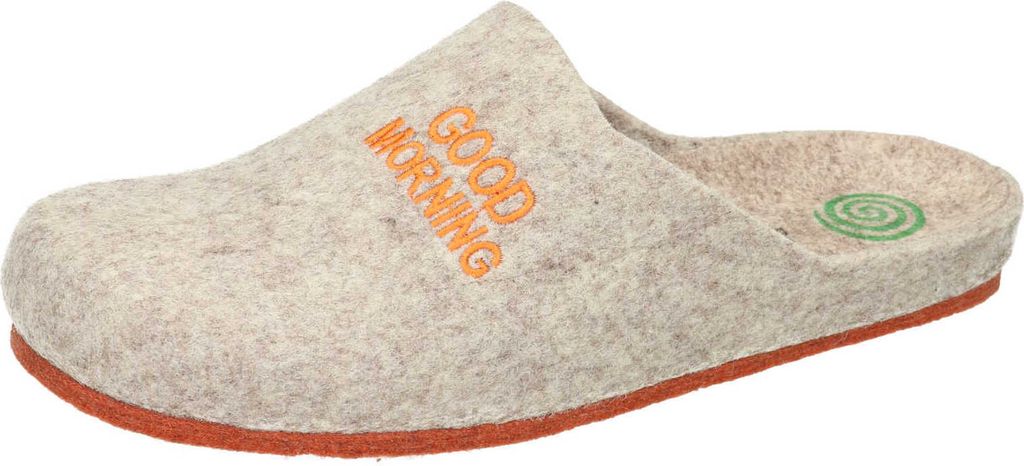 Dr. Brinkmann Damen Hausschuh Pantoffel Wollfilz gestickter Schriftzug, Größe:39 EU, Farbe:Mehrfarbig