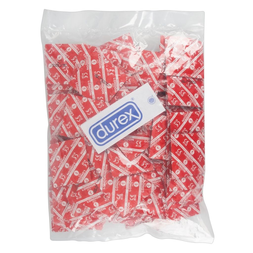 A bag full of individually wrapped condoms.