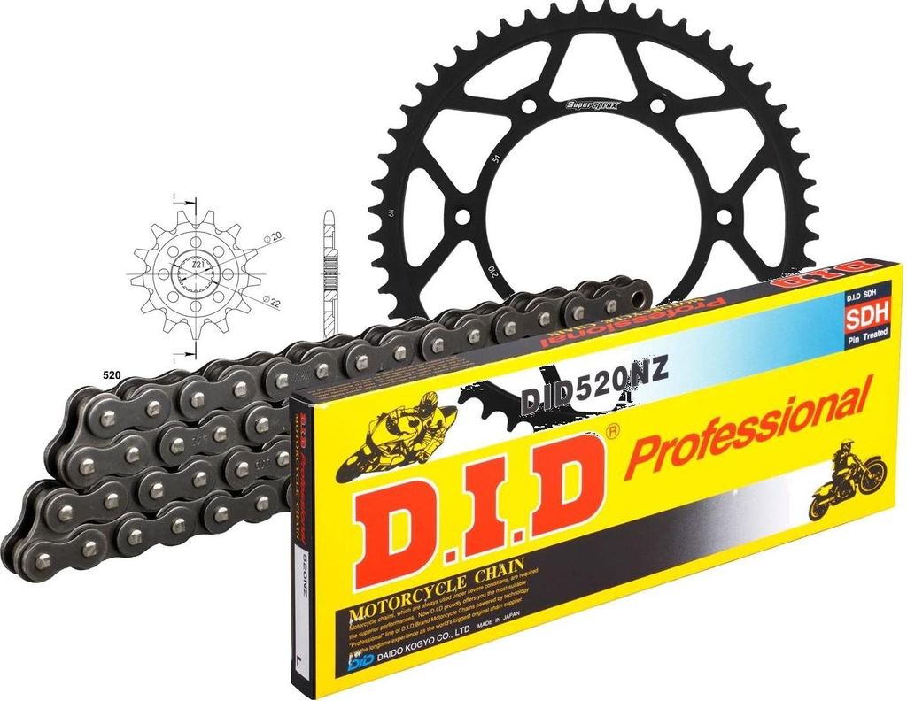 Kit Stahl passend für Honda CRF250 R 04-09 13-51-114 DID520NZ Clip