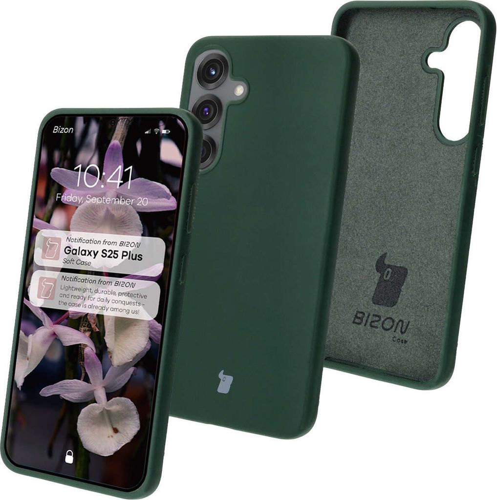 Bizon Soft Case Samsung Galaxy S25+ Plus dunkelgrün Produktbild 