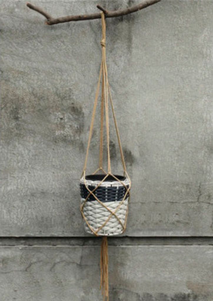 Makramee Netz Lafiora 100 cm Naturfaser creme
