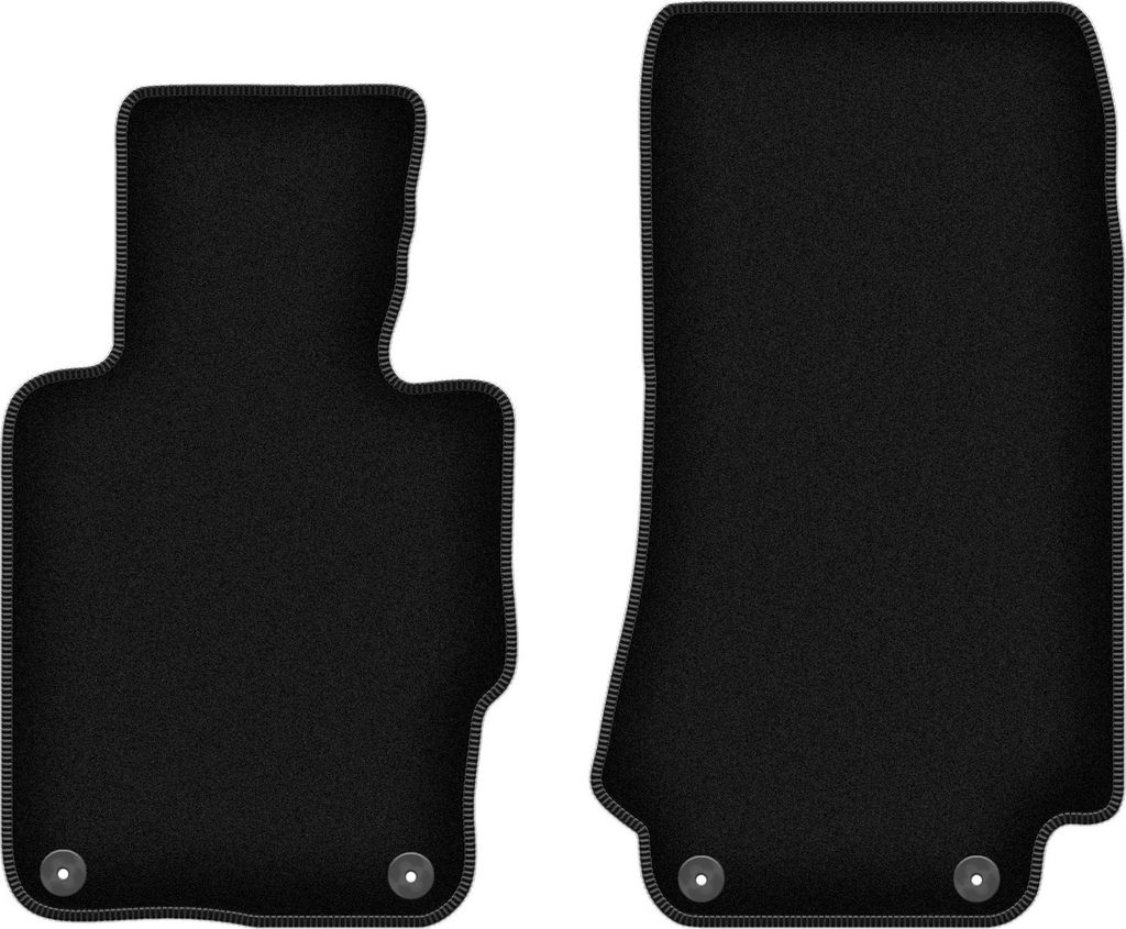 Wielganizator Velours-Autoteppiche – passend für BMW Z3 E36/7 (Cabrio, Bj. 1997-2002) – schwarz, passgenau, mit Befestigungen set 2 Stk.