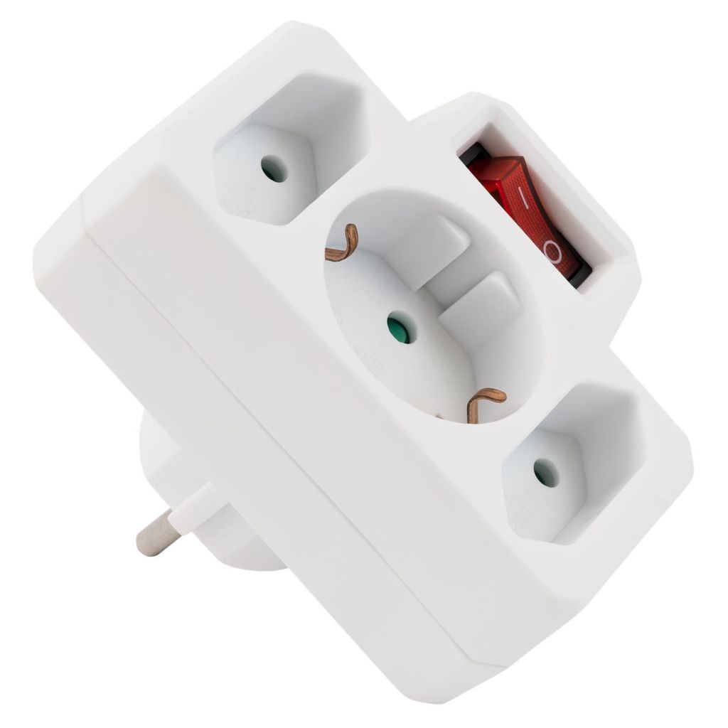 Adapter gniazda McPower, 1x styk uziemiający, 2x Euro, z Zdjęcie produktu 