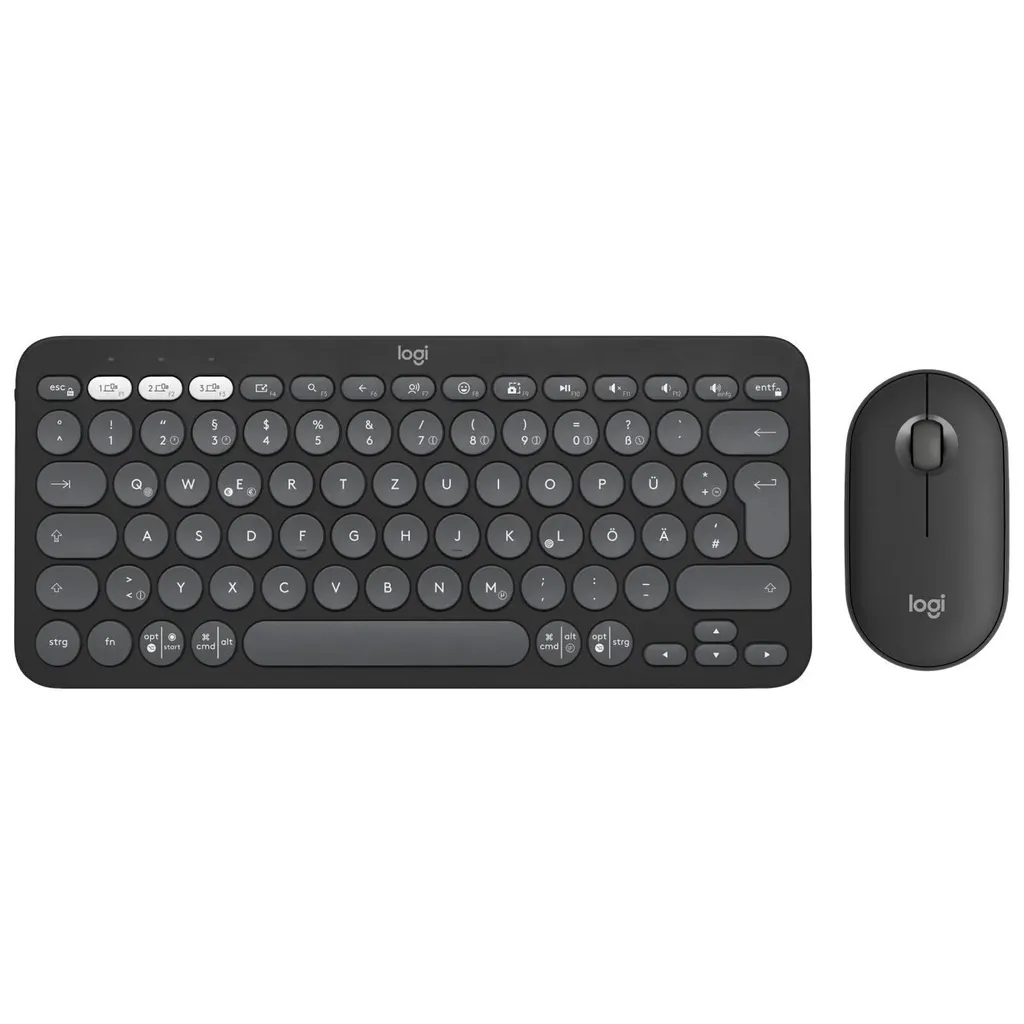 Pack Clavier Souris Logitech Pebble 2 pour Télétravail et Mobilité Gris