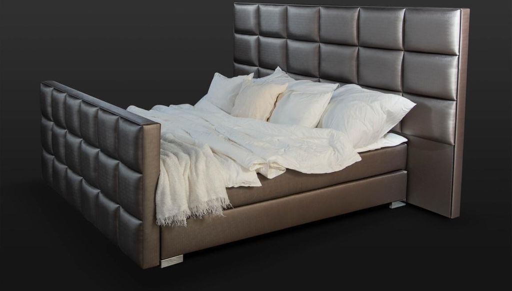 Graues Doppelbett Moderne Schlafzimmer Betten Elegante Lederbetten Neu