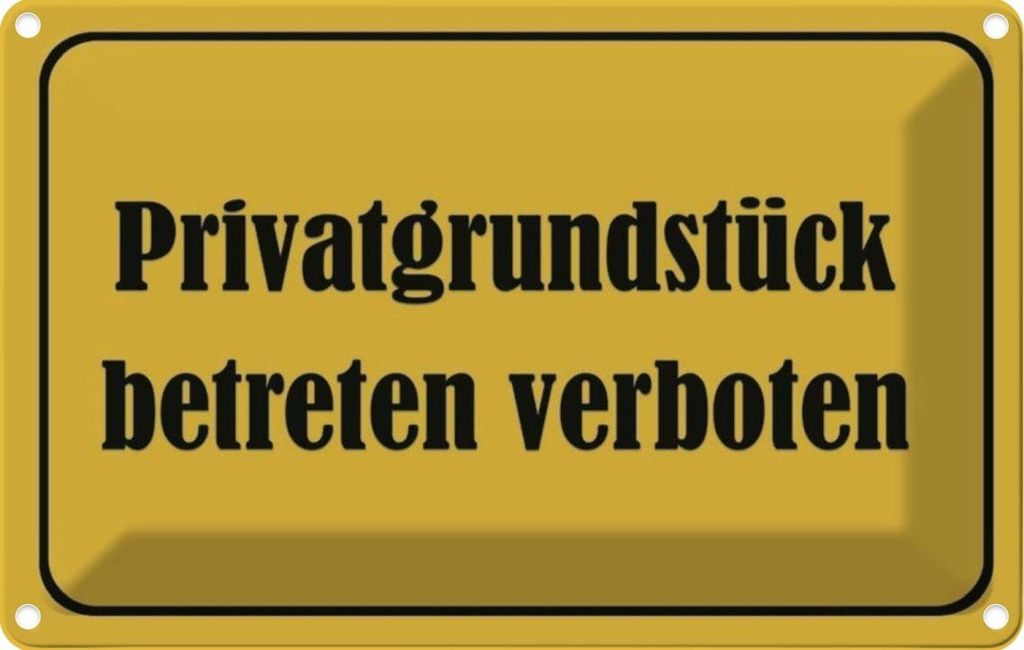 vianmo Blechschild 20x30 cm Privatgrundstück betreten Warnschild Hinweisschild Sicherheit Vorsicht