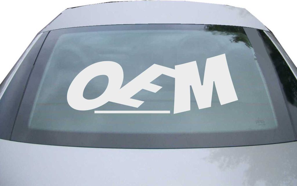 Indigos UG - Aufkleber Heckscheibe & Motorklappe DE7087 - silber - 600x211 mm - OEM - Auto Scheiben Fenster Heckklappe Tuning Racing JDM - Die cut