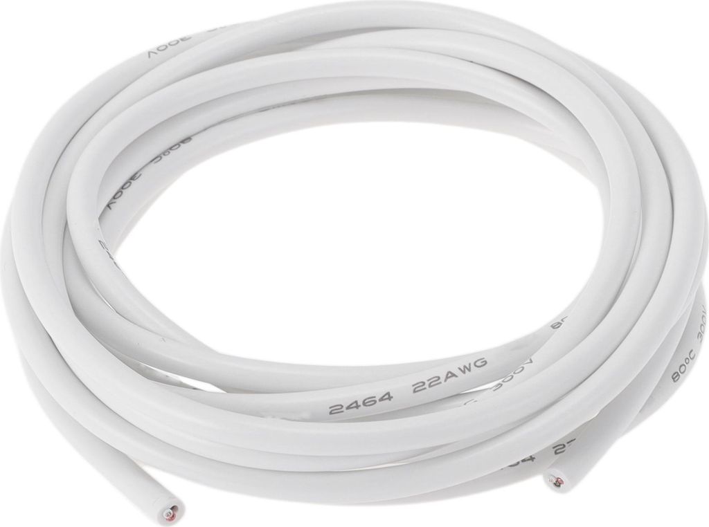 Elektrische Masseleitung Automobil-Stromleitung 10FT Weiß TC 1 Stück 22Gauge 3 Leiter Vollständig isoliert & Soft-Touch-Mantel Universal
