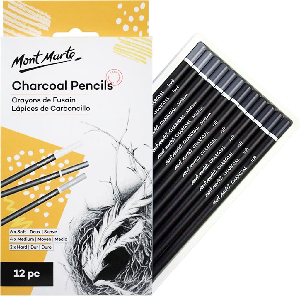 Mont Marte Kohlestift, Künstler-Set mit 12 x Zeichenkohle, Produktbild 