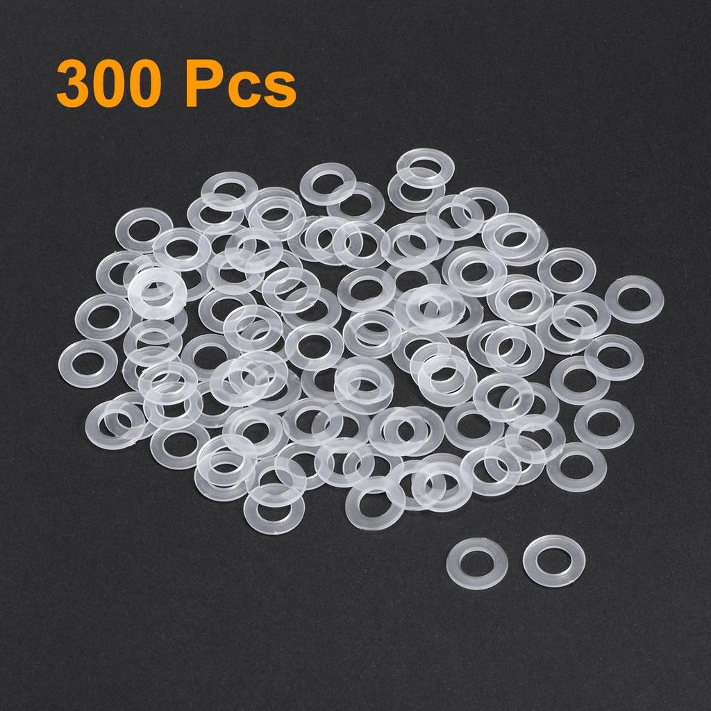 300 Stk. Flache Unterlegscheibe Nylon M6 Dichtung 11mm AD 6mm ID 0,8mm Dicke Klar fš¹r Wasserhahn Rohr Wasserschlauch Isolierung Schrauben