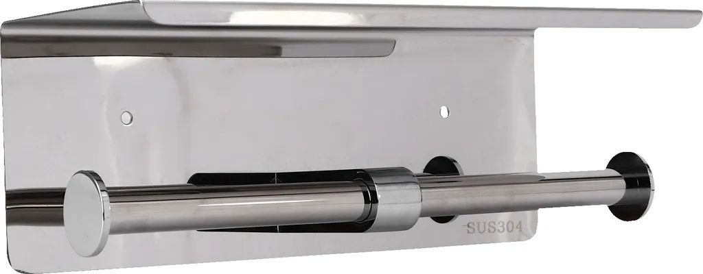 Porta Carta Igienica Cromato In Acciaio Inox SUS304 – Doppia Base, Moderno Da Parete – Per Bagno, Cucina, Camper, Nave - 4