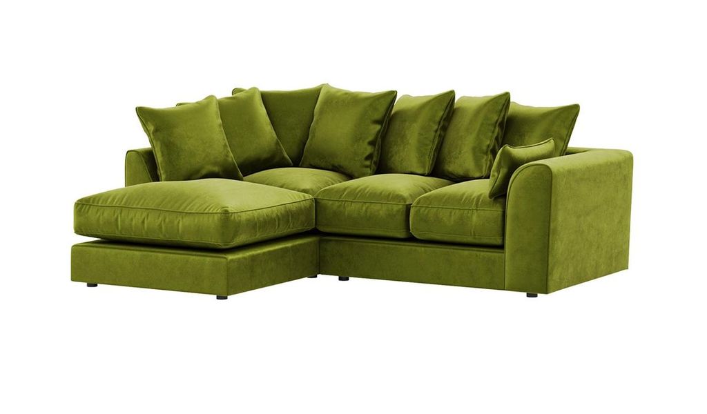 SLF24 - Linksseitiges Ecksofa Dillon Velvet - olivgrün - Kronos 17