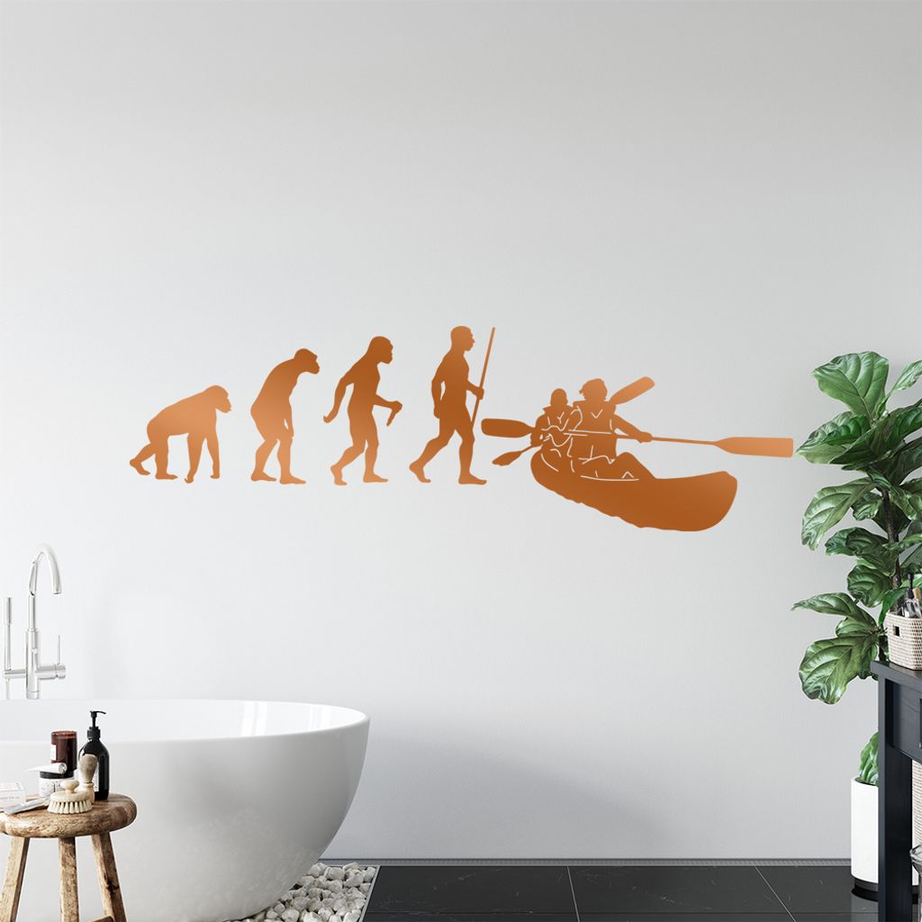 Kanu Kajak Evolution Wandtattoo Wandaufkleber Wall Sticker - Dekoration, Küche, Wohnzimmer, Schlafzimmer, Badezimmer
