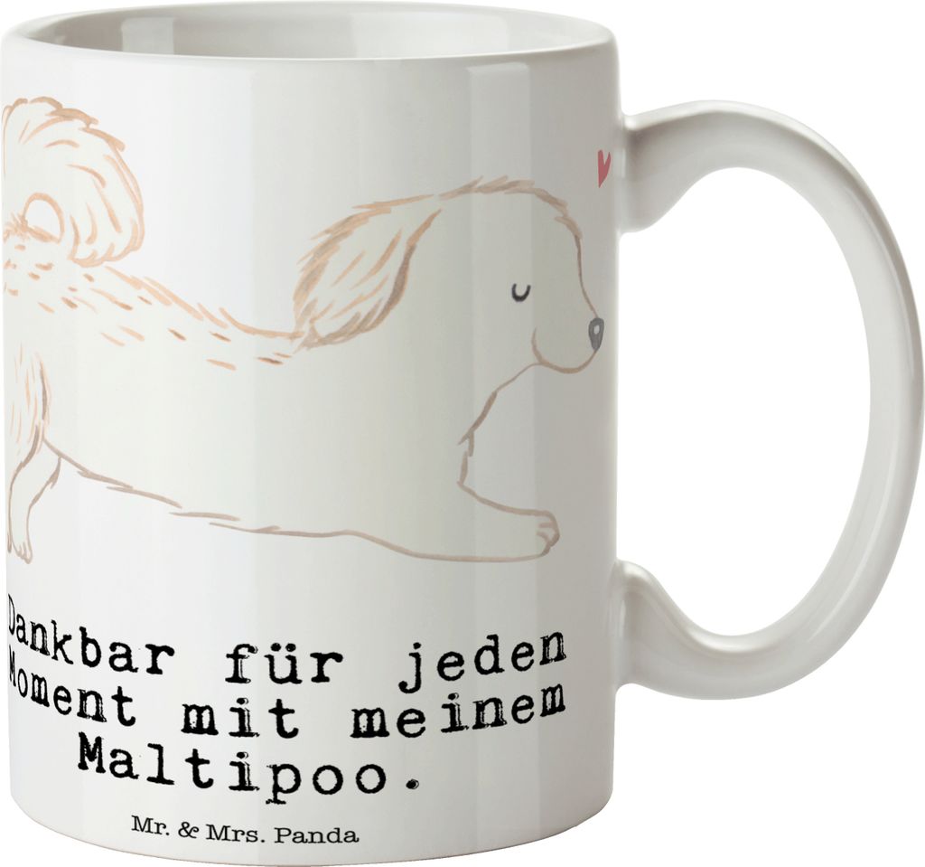 Mr. & Mrs. Panda Teetasse Maltipoo Moment - Weiß - Geschenk, Mischling, Trinkbecher, Kreuzung, Pott, Becher, Kaffeetasse, Tasse, Kaffeebecher