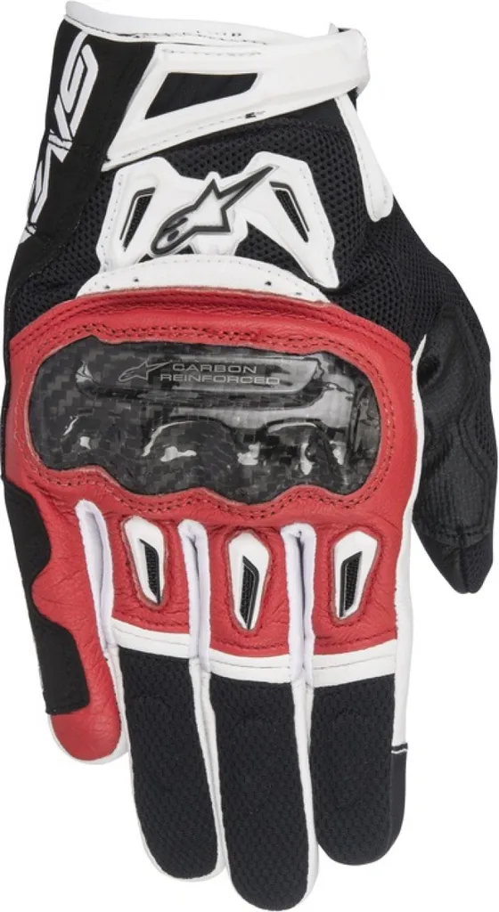 Gants moto d'été homologués Alpinestars SMX-2 Air Carbon Rouge Taille L