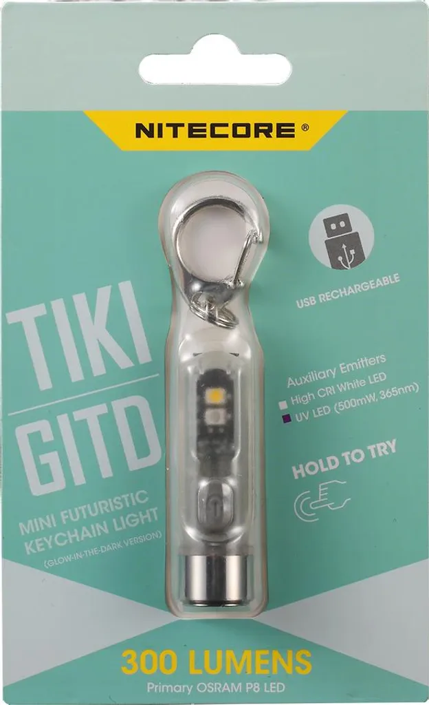 Mini Torcia Nitecore TIKI GITD 300 Lumen LED UV e High CRI - 14