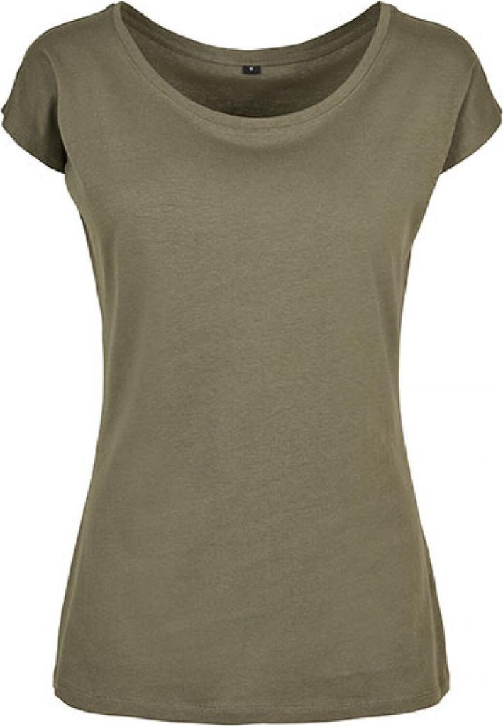 Build Your Brand Basic BB013 | LadiesŽ Wide Neck Tee Rundhalsausschnitt - Farbe: Olive - Größe: 3XL