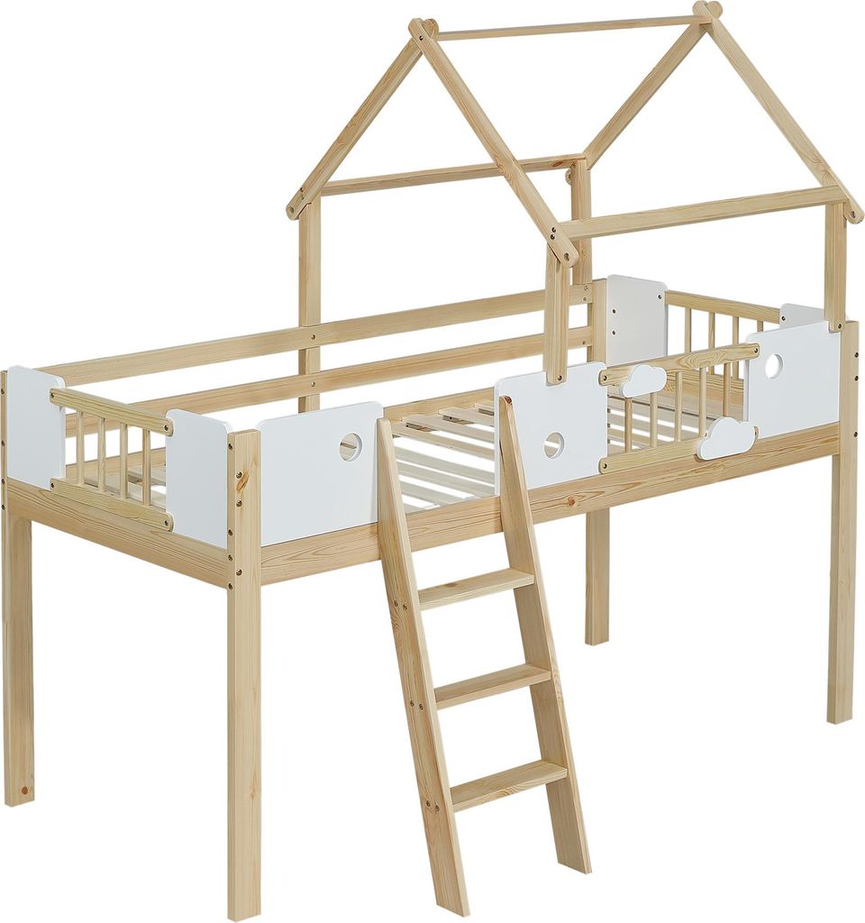 Flieks Etagenbett 90x200cm mit Leiter, Kinder Hochbett mit Produktbild 