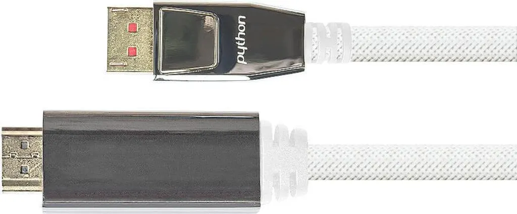 Câble DisplayPort 1.4 vers HDMI 2.0 Python Nylon Blanc de 2 mètres