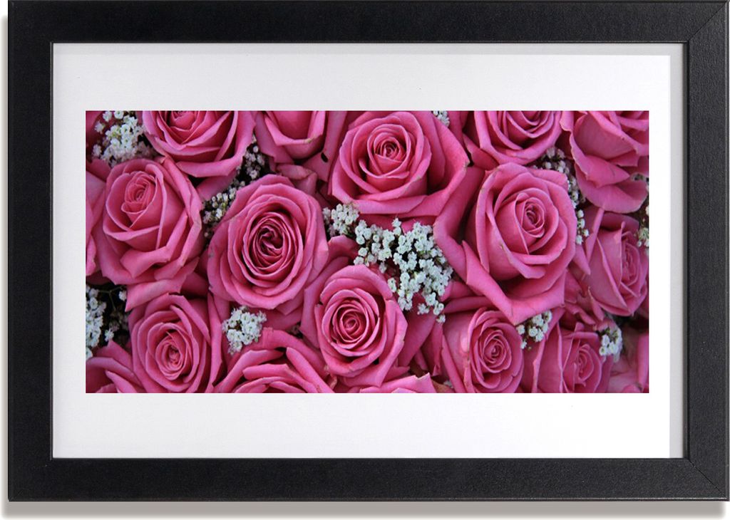 Bild 30x20 MDF-Rahmen Wandkunst Rosen Blumen Pflanzen