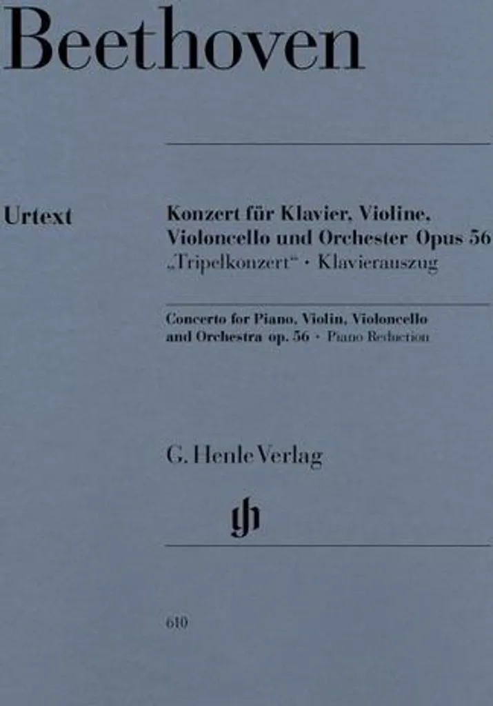 Partition Beethoven Triple Concerto Op. 56 : Réduction Piano Lisible