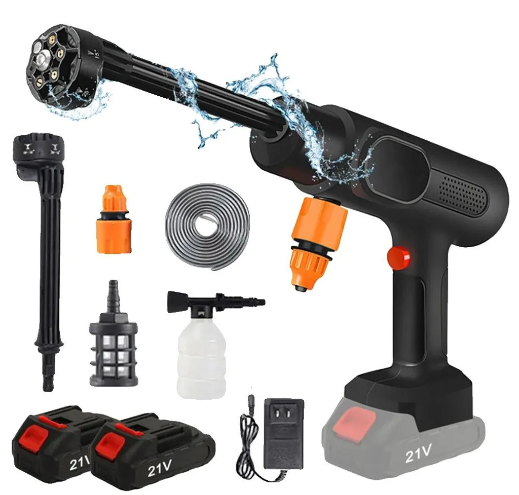 Pistolet haute pression 800W sans fil : nettoyez tout sans prise d'eau