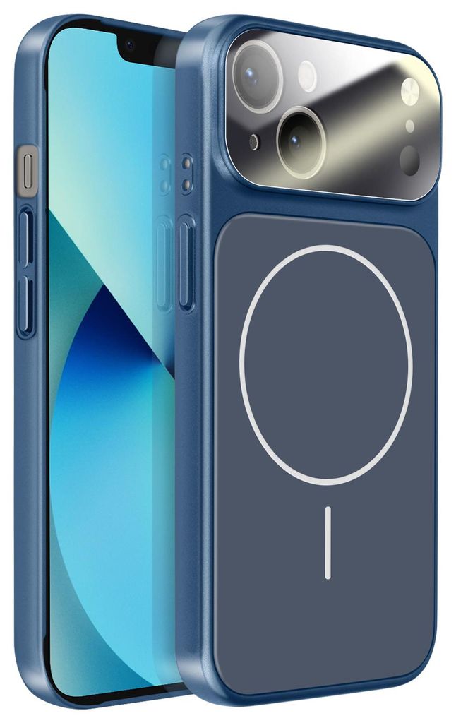 Avizar, MagSafe Hülle AG Glass Matt für iPhone 13, Dunkelblau
