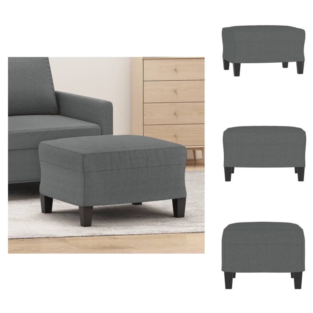 vidaXL Fußhocker Dunkelgrau 60x50x41 cm Stoff - Polsterhocker