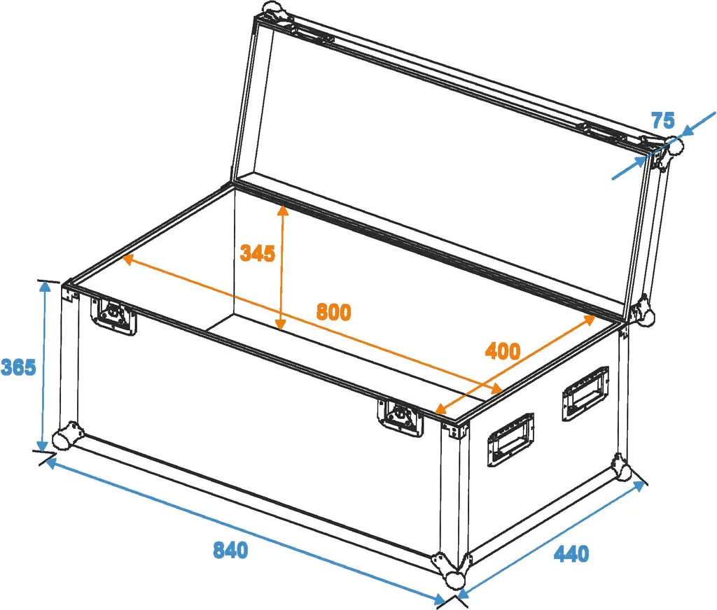 ROADINGER Universal-Case Profi 80x40x40cm 30126905 Flight Case Noir