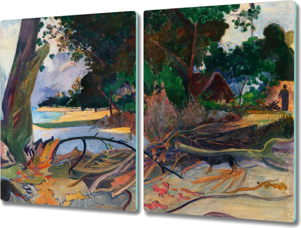 Coloray Schneidebrett Herdabdeckplatte 2x40x52 cm Kochplattenabdeckung Küchenbrett Hackbrett - Diese BaRuO Gauguin