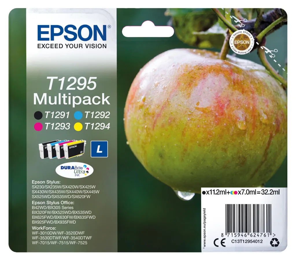 Epson T1295 Multipack Originale - Efficienza per Ufficio Serie Mela L