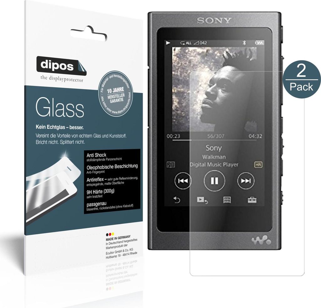 2x dipos Glass matt Sony Walkman NW-A35