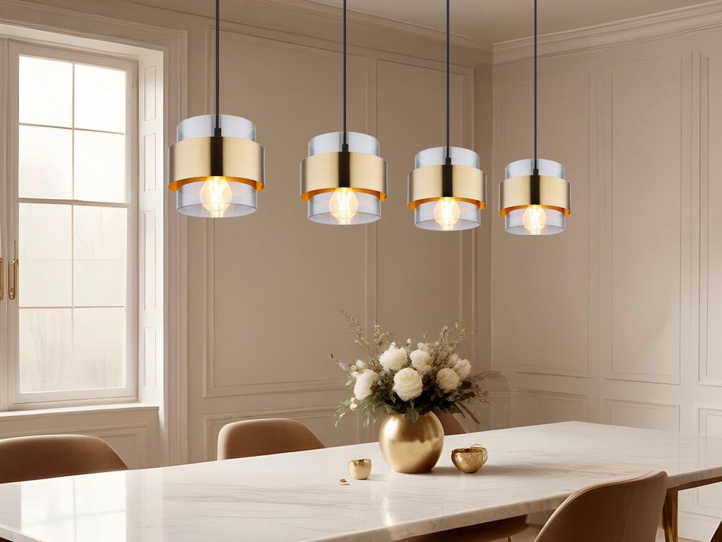 Globo Lighting Hängeleuchte Metall schwarz matt, 4x E27 Produktbild 
