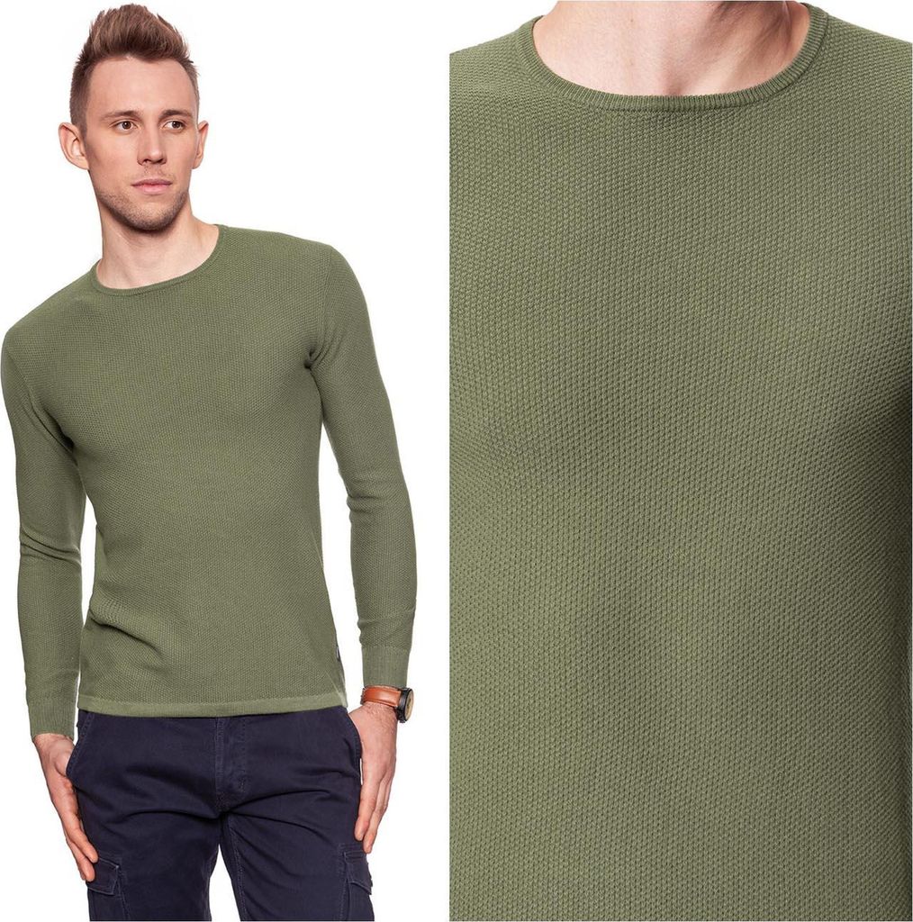 Wrangler Pique Crew Strick Deep Flechten GRN W8616PT1X 112132317