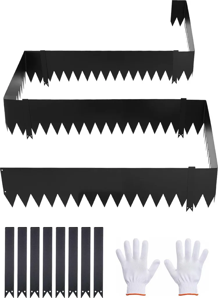 SucceBuy Bordure de Pelouse en Acier Galvanisé Noir 1016x254mm Lot de 6