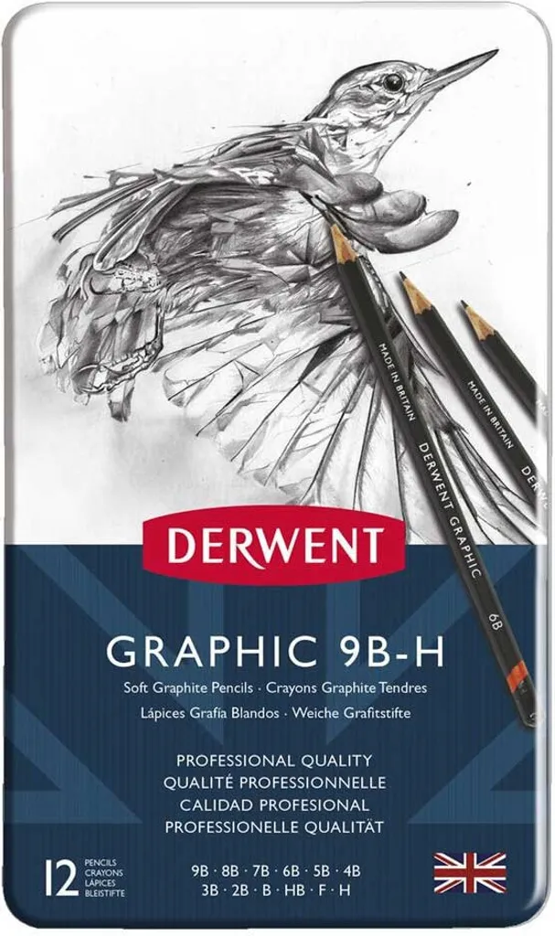 Pack 12 Crayons Graphite Derwent 9B-H : Ne Manquez Plus de Nuances