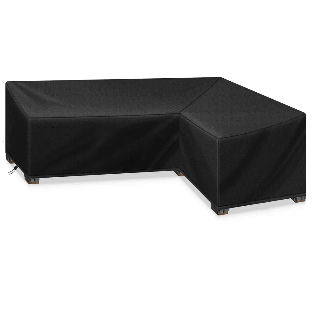 Couverture meubles de jardin en L 260x192x80cm imperméable et robuste